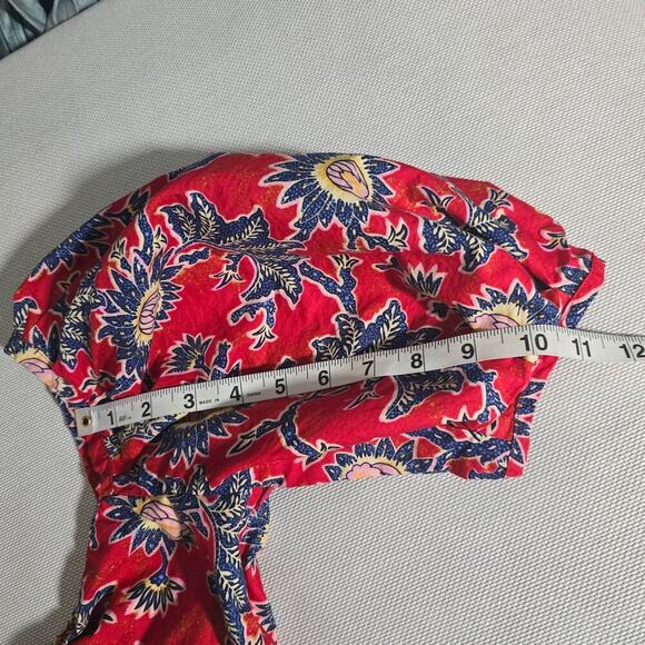 House of Harlow 1960 Red Floral Cottage Core Prairie Midi Dress Sz XS - Picture 12 of 13